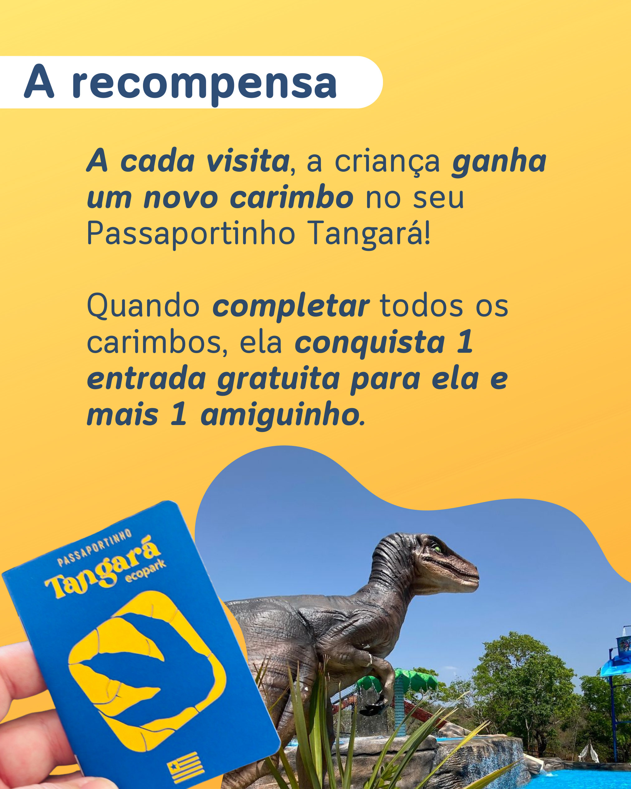 Dinossauro no parque aquático do Tangará